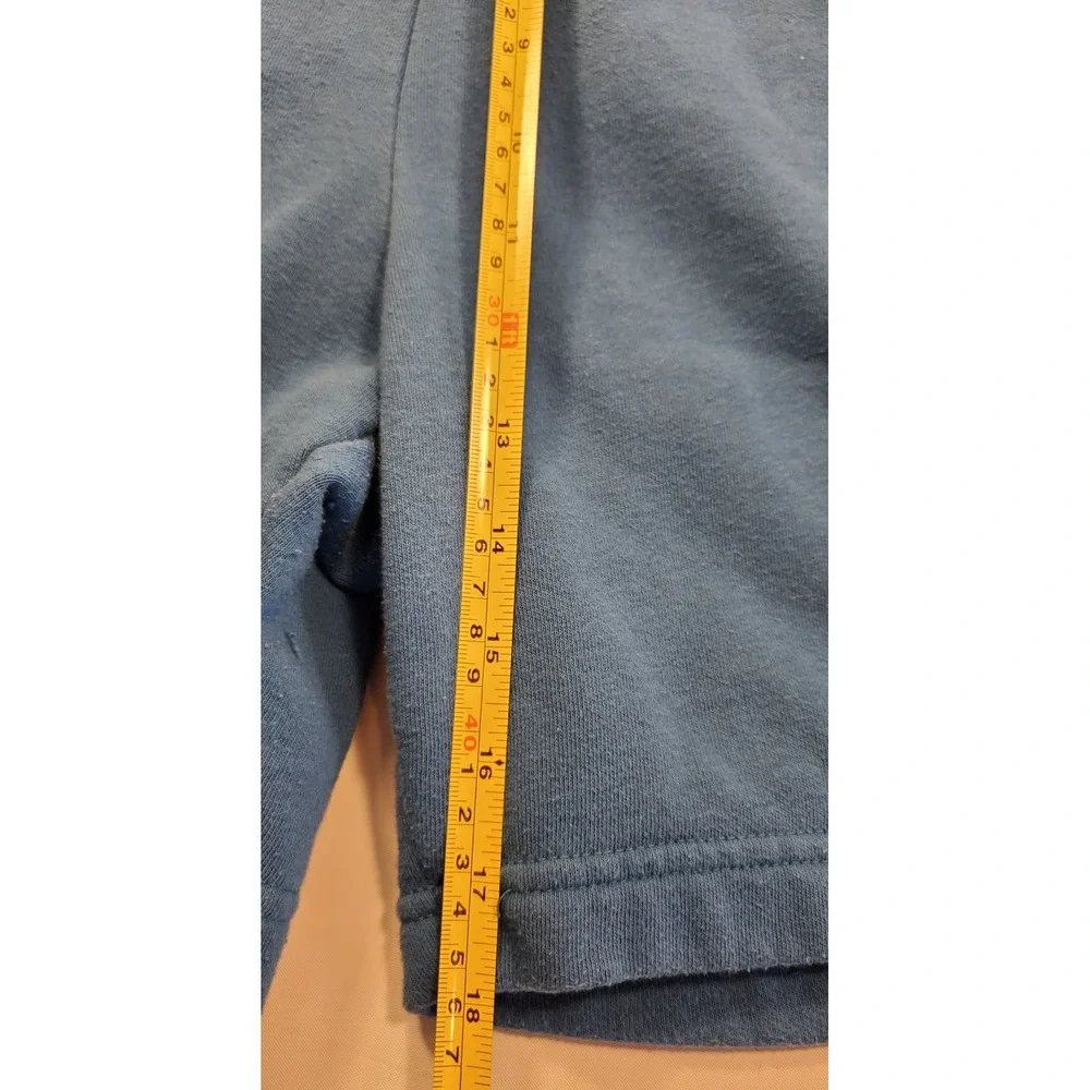 The North Face Mens Blue Fleece Sweat Shorts Size Large Logo Patch Drawstring